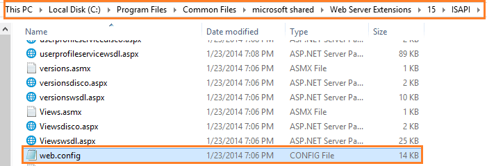 SharePoint Virtual Directory Config File