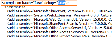 set compilation debug false