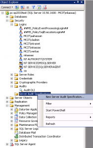 How To Configure Auditing In SQL Server 2012/2016