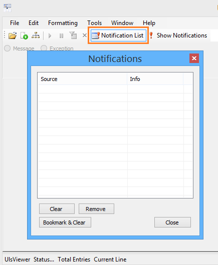 Notification List in ULS Viewer