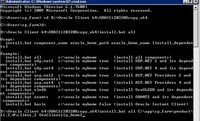 OCIEnvCreate failed with return code -1 - Install Oracle Data Provider