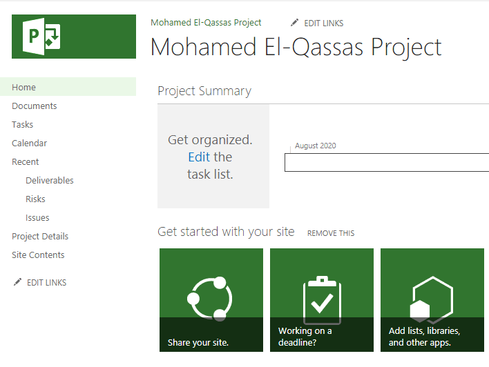 Project Site in Project Server