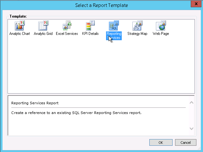 Create a reporting service report in PerformancePoint Dashboard Designer