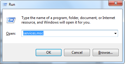 Run services.msc