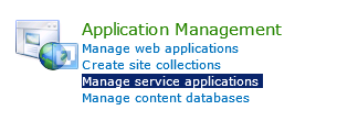 SharePoint Manage service applications