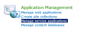 Manage service applications in SHarePoint