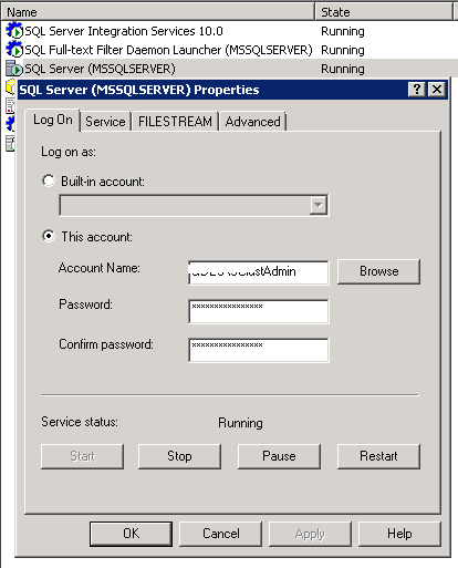 Unable to Start SQL Server Service