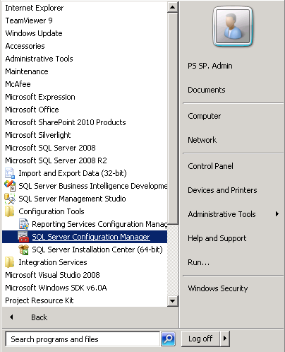 SQL Server Configuration manager