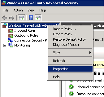 firewall properties for SharePoint