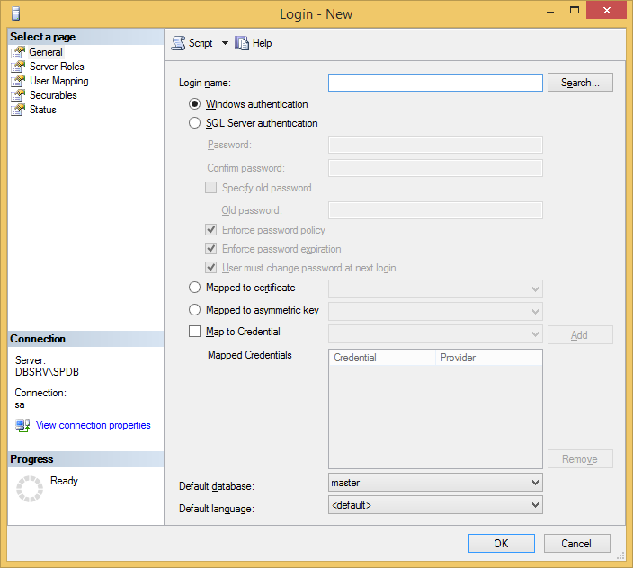 Add SharePoint Farm Account to SQL Server