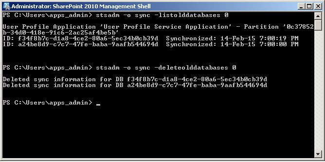 delete old database command