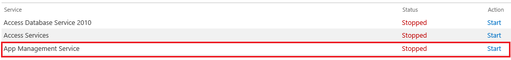 App Management Service stopped