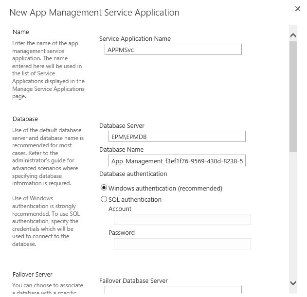 Configure App Management Service