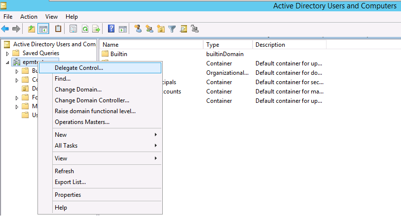 Delegate Control in Active Directory