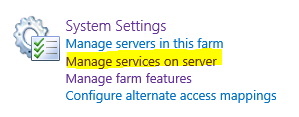 Manage Services on SharePoint Server