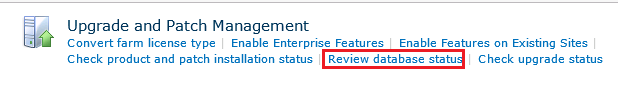 review database status in SharePoint