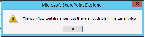 The Workflow contains errors but they are not visible in the current view
