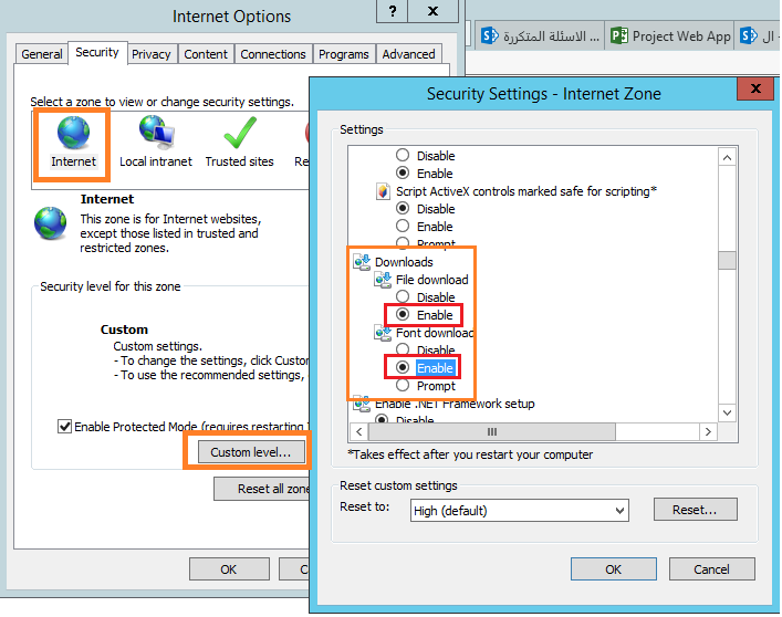 Enable file download Internet Explorer