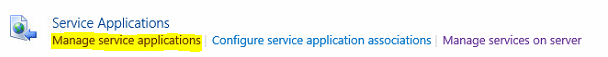 Manage Service Applications