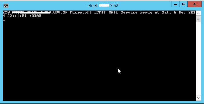 the port is opened using telnet cmdlet