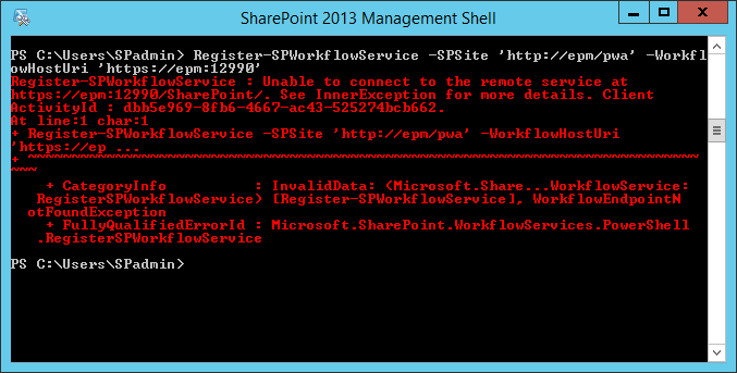 Register-SPworkflowservice unable to connect to the remote service at Workflow Manager