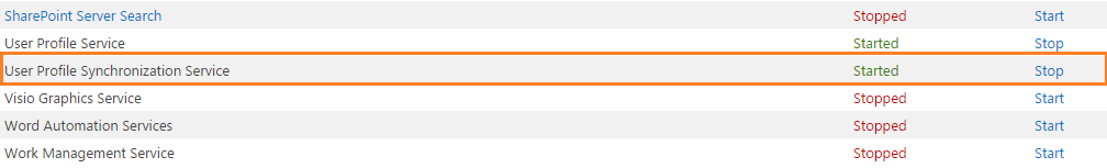 User Profile Synchronization Service Starting issue