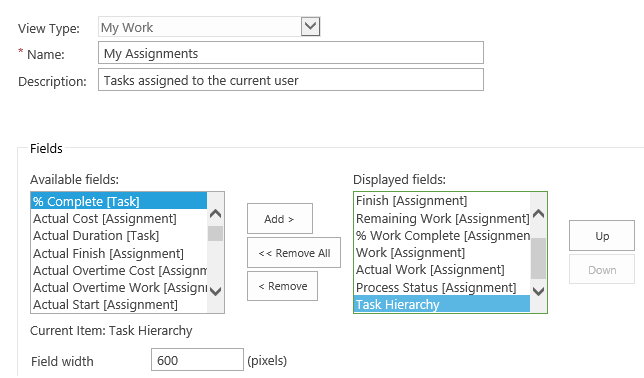Add task hierarchy to my assignment view