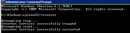 Perform `IISRESET