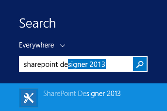 Open SharePoint Designer 2013