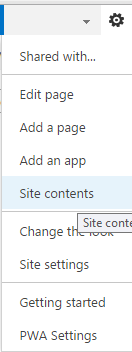 Open SharePoint Site Contents