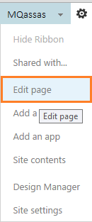 Edit Page in SharePoint