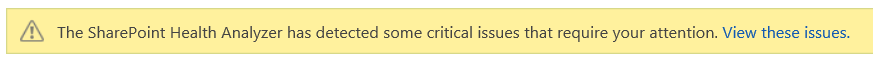 The SharePoint Health Analyzer has detected some critical issues that require your attention