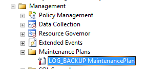 SharePoint Config database Log back up maintenance plan List