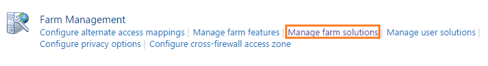 Manage Farm Solutions In SharePoint
