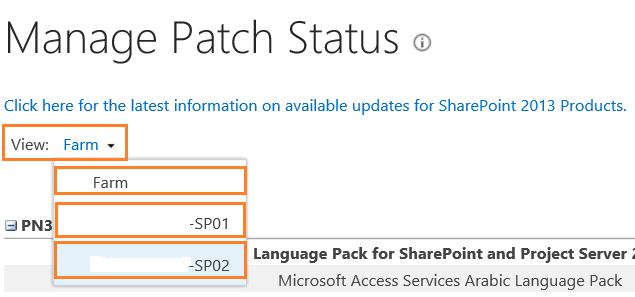 Manage SharePoint Patch Status