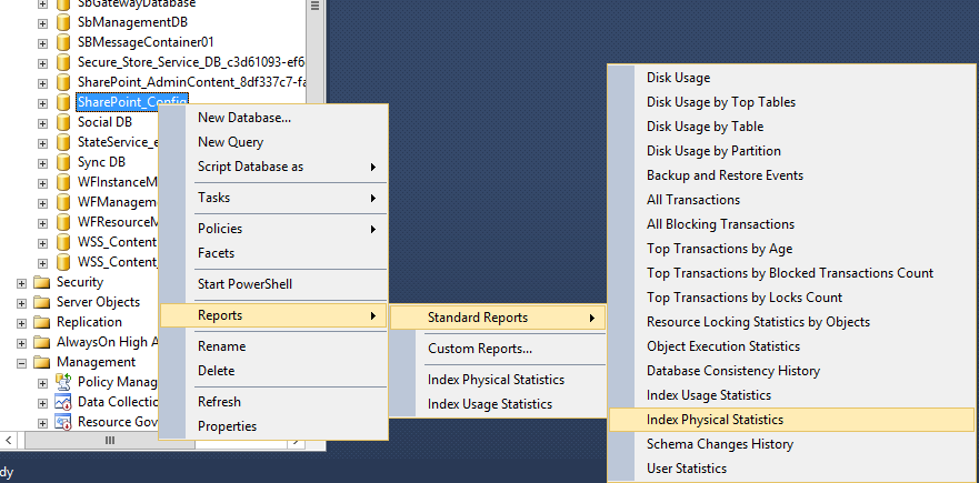 Index Physical Statistic Report in SQL Server