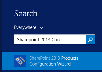 Open SharePoint 2016 Configuration Wizard