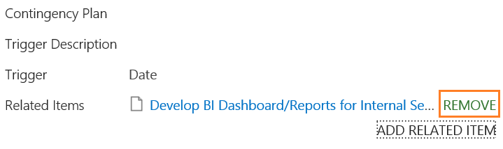 Remove related item