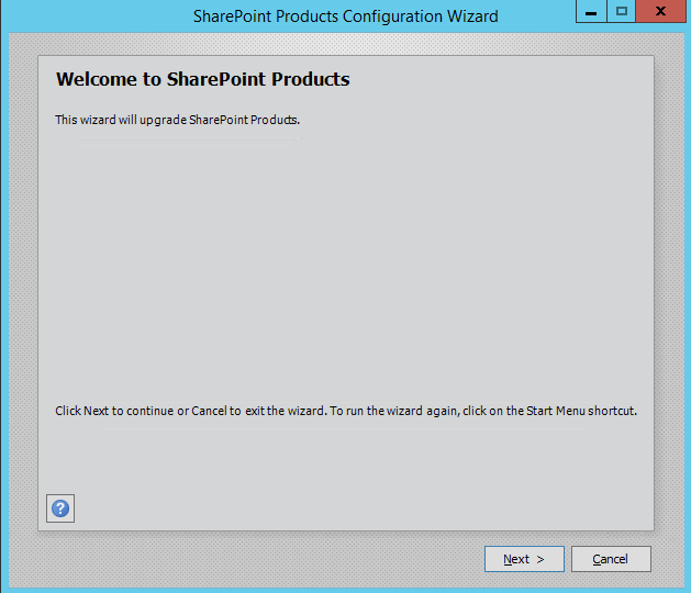 Run SharePoint Configuration Wizard