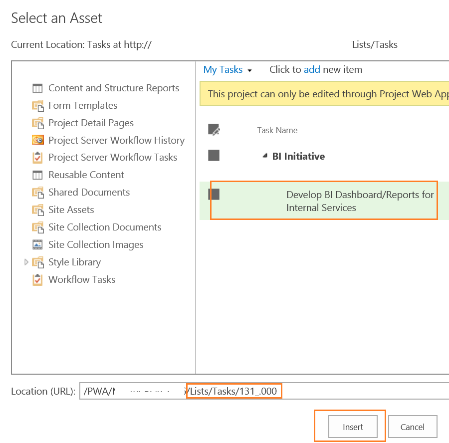 Select An Asset insert