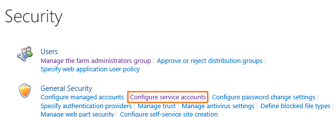 Configure Service Account