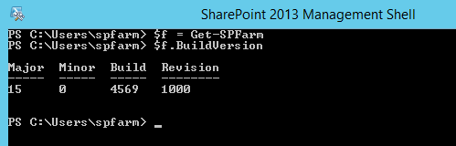 Get SharePoint build number PowerShell