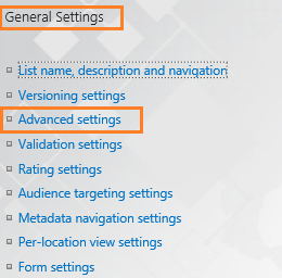 Advanced Setting in SharePoint List