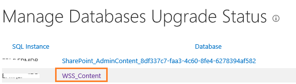 Manage Databases Upgrade Status