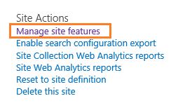 Manage Site Features In SharePoint Site