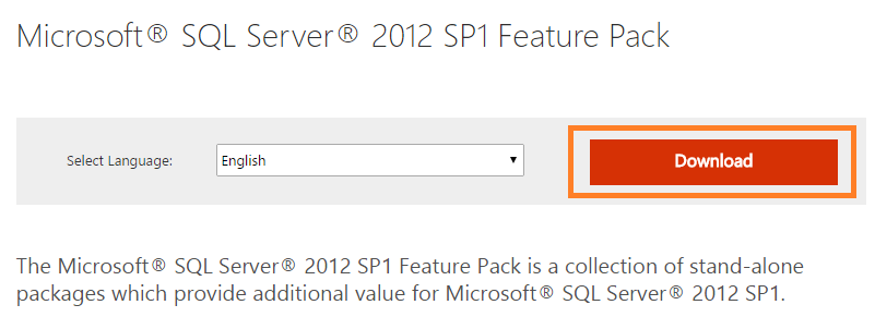 Microsoft® SQL Server® 2012 SP1 Feature Pack