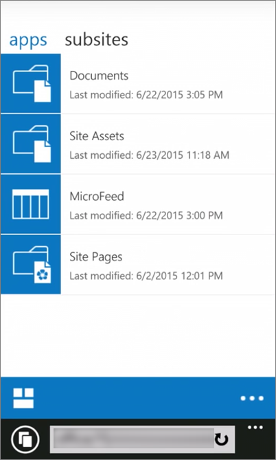 Mobile experience in SharePoint 2016