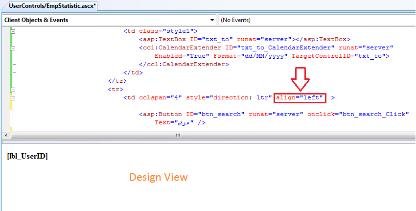 The design view is out of sync with source view in Visual Studio