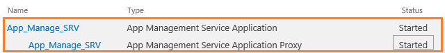 App Management Shared Service Proxy is started