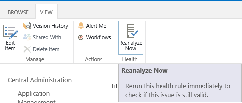 Reanalyze health analyzer